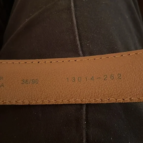 Joseph Abboud Men’s Brown Italian Leather Belt Brushed Distressed Brass Buckle - Picture 10 of 16